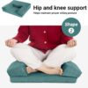 HOMBYS Meditation Cushion Foam Meditation Pillows for Sitting on Floor, Large Yoga Pillow for Adult, Meditation Mat with 2 Knee Cushions and Hip Support-3 Shapes for Different People-Supportive