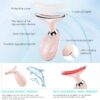 Facial Massager for Face and Neck, Red-Light-Therapy-for-Face and Neck, Face culpting Wand with 7 Color, at-Home Face Tool for Skin Care (Pink)