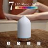 200ML Ceramic Diffuser,Aromatherapy Diffuser,Essential Oil Diffuser with 7 Color Lights Auto Shut Off for Home Office Room,Wood Grain Base (1/3/6/ON hrs Working time)