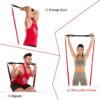 Resistance Band Bar for Fitness – Workout Bar for Exercise, Squat, Biceps, Triceps, Shoulders, Back – Adjustable 3 Parts Bar for Resistance Bands – Durable Portable Steel Pilates Resistance Bar