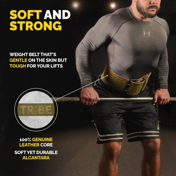 5mm Premium Weight Lifting Belt - 100% Genuine Leather Weightlifting Belt - Comfortable Squat Belt, Deadlift Belt or Powerlifting Belt - Workout Belt for Strength Training - Gym Belt for Men and Women