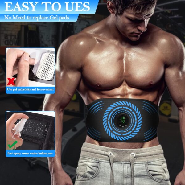 ABS Stimulator, Ab Machine, Abdominal Toning Belt Home Office Fitness Workout Equipment for Abdomen Ab Stimulator for Men and Women Blue