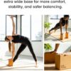 Luxury Cork Yoga Block Set - Extra Large Yoga Blocks with Performance Grade Portuguese Cork | High Density, Non-Slip Support for Safer Balancing | 2 Pack | Extra Long Yoga Strap Included