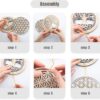 5.31" Sacred Geometry Wall Art 4 PCS Set, (Sacred Lotus, Hamsa Hand, Soul Star, Union Sun Moon) Crystal Grid Meditation Chakra Wooden Wall Art Yoga Decor Spiritual Gifts