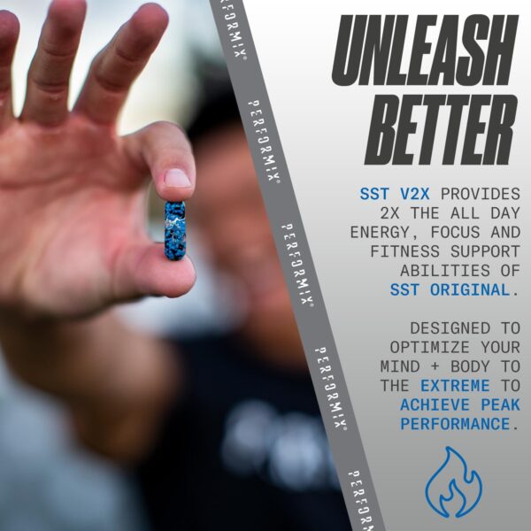 PERFORMIX SST V2X Super Strength Technology - Multi-Phase Suspension Timed-Release Energy, Mental Focus, Pre-Workout Supplement for Men & Women, 60 Capsules