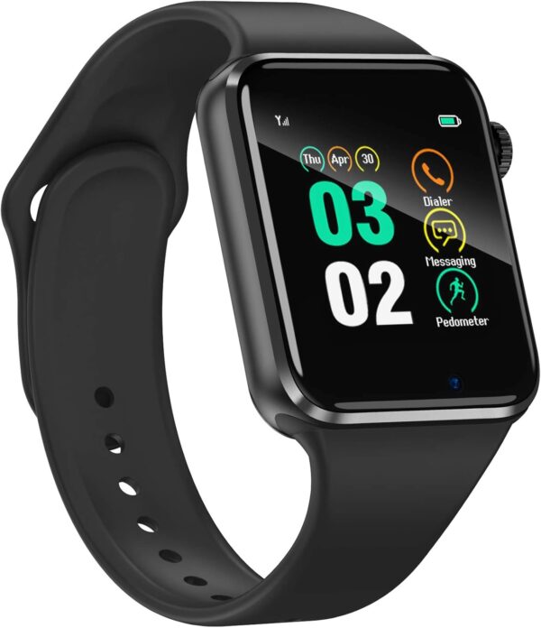 Smart Watch for Men Women Android iPhone Compatible, 2.09'' Smartwatch Fitness Tracker Watch with Heart Rate Blood Oxygen Sleep Monitor Pedometer Bluetooth Call SMS & 2 Bands (Black)