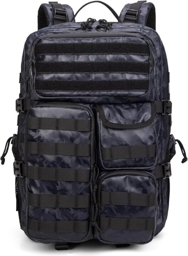 Wotony Tactical Backpack for Men-Military Waterproof Backpack with Multiple Pockets and Tactical Gear for Outdoor Adventures (Camouflage Blue, 19.5 inch-Polyurethane)