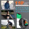 Smart Watch for Men Women(Answer/Make Calls), 1.95" HD Touch Screen Fitness Watch with Sleep Heart Rate Monitor, 110+ Sports Modes, IP68 Waterproof Activity Trackers Compatible with Android iOS, Black