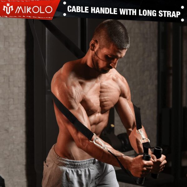 71S0PKn78YL._AC_SL1500_.jpg Mikolo Upgraded Weight Lift Pulley System - LAT Pulley Attachments with Adjustable Length Cable for Full Body Training, Home Gym Set, 2023 Version