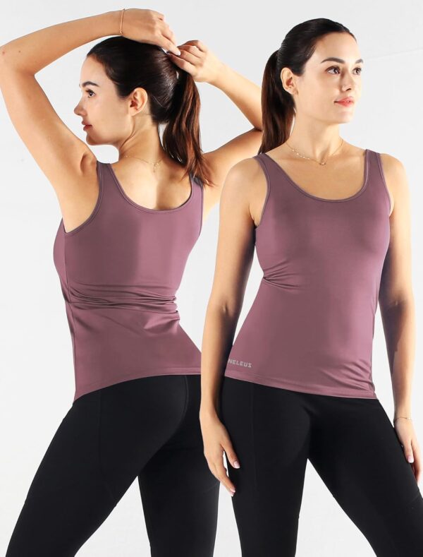 NELEUS Women's 3 Pack Compression Tank Top Support Yoga Bra with Cups Athletic Running Shirts
