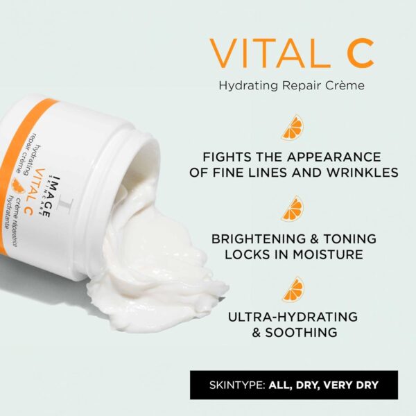 IMAGE Skincare, VITAL C Hydrating Repair Crème, Face Night Cream Moisturizer with Hyaluronic Acid, for Dry Skin