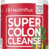 Health Plus Super Colon Cleanse 15 Day Supply of Gentle Gut Cleanse Detox, Psyllium Husk, Probiotics for Constipation Relief & Digestive Support, 60 Capsules