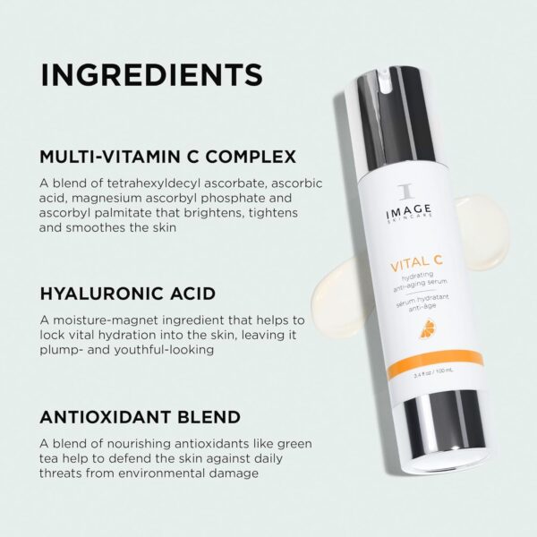 IMAGE Skincare, VITAL C Hydrating Face Serum, with Vitamin C and Hyaluronic Acid, to Brighten, Tone and Smooth Appearance of Wrinkles, 1.7 fl oz