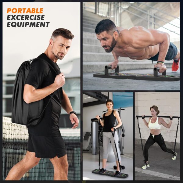71S3OOtSwCL._AC_SL1500_.jpg KUYOU Portable Home Gym Workout Equipment, Push Up Board, Pilates Bar & Fitness Accessories with Resistance Bands for Upper Body Strength Training Full Body Workout at Home