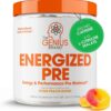 Genius Energized Pre Workout Powder, Sour Peach Rings - Caffeine Infused Pre-Workout Booster Supplement with Beta Alanine & Alpha GPC - No Artificial Sweetener or Dyes – 200mg Caffeine