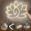 Lotus Flower Neon Sign for Zen Wall Art, Meditation Accessories for Yoga Room, Dimmable Spiritual Neon Lights Decor, Light Up Wall Art for Home or Yoga Studio,12 * 15.3 inch,white