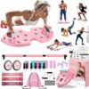 71S95vaRM2L._AC_SL1500_.jpg LALAHIGH Portable Home Gym System for Men and Women:Push Up Board, Pilates Bar & 20 Fitness Accessories with Resistance Bands and Ab Roller Wheel-Professional Strength Training Exercise