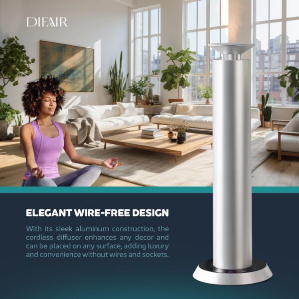 Waterless Essential Oil Diffuser - Wireless Aromatherapy Diffuser Oil Machine - Fragrance Oil Scent Diffusers for Home - Cold Air Diffuser for Office - Aroma Diffuser for Home, Hotel, Spa