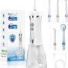 H2ofloss Water Dental Flosser Cordless, 300ML Rechargeable Oral Irrigator for Teeth Cleaning, Portable & IPX7 Waterproof Teeth Cleaner Pick for Braces Home Travel