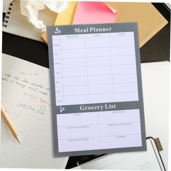 Weekly Meal Planner Notebook Tearable Household Diet Journal for Food Lists & Grocery Planning 1 Book of Calendar for Meal Prep & Healthy Eating