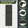 ProsourceFit Tri-Fold Folding Thick Exercise Mat 6’x2’ with Carrying Handles for MMA, Gymnastics Core Workouts, Black
