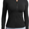 CRZ YOGA Butterluxe Womens Full Zip Workout Jackets Slim Fit Track Athletic Tops with Thumb Holes