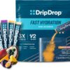 DripDrop Hydration - Tropical Variety Pack - Electrolyte Drink Mix Single Serve Hydration Powder Packets - Mango, Açaí, Passion Fruit, Piña Colada | Non-GMO, Gluten Free, Vegan | 32 Sticks