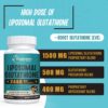 2400 MG Liposomal Glutathione Softgels, Max Absorption, Active Form L-Glutathione Reduced (GSH), with Hyaluronic Acid, Resveratrol, Master Antioxidants for Detox, Brain, Immune System, 240 Softgels