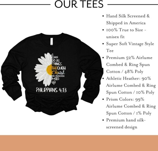 Love in Faith | I Can Do All Things Daisy | Christian T-Shirts for Women | Faith-Based | Christian Gifts