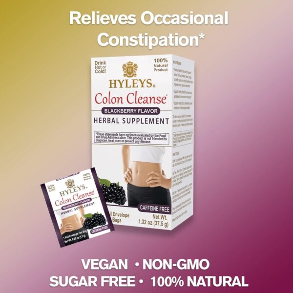 HYLEYS Colon Cleanse Tea BlackBerry Flavor - 25 Tea Bags (1 Pack)
