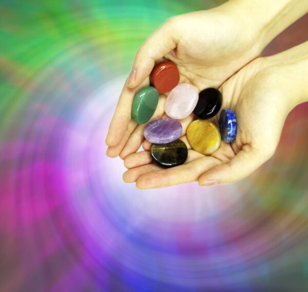 Chakra Stones 8 PCS Kit, Oval Shape, Tumbled & Polished, for Use in Grounding Balancing Soothing Meditation Reiki or as Worry Stones, Hot Spa Rock & Massage (8-pcs Chakra Stones)