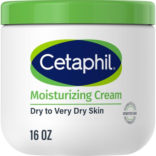 Cetaphil Face & Body Moisturizer, Hydrating Moisturizing Cream for Dry to Very Dry, Sensitive Skin, NEW 16 oz, Fragrance Free, Non-Comedogenic, Non-Greasy