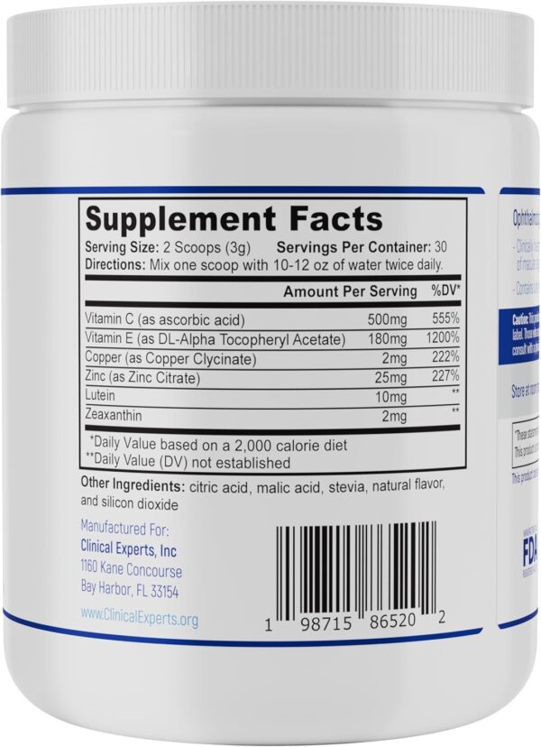 Navan AREDS 2 Powder - Antioxidant Eye Vitamins & Minerals Supplement for Lens Clarity & Retina Health by Clinical Experts - Lutein, Zeaxanthin, Zinc, Vitamin C - Kosher Style, 30 Servings