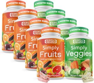 Simply Nature's Promise - Packed with Over 40 Different Fruits & Vegetables - 4 Month Supply- Made with Whole Food Superfoods - with Aloe Vera – 100% Soy Free - 720 Capsules