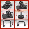 Ab Rollers Wheel Kit, Exercise Wheel Core Strength Training Abdominal Roller Set with Push Up Bars, Resistance Bands, Knee Mat Home Gym Fitness Equipment for Abs Workout