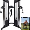 Centr Home Gym Functional Trainer - Multifunctional Cable Machine Home Gym System - Workout Weight Machine for Strength Training - Full Body Compact Exercise & Fitness Equipment Set