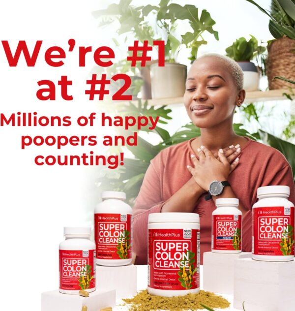 Health Plus Super Colon Cleanse Night Formula Digestive Support | Constipation Relief to Reduce Bloating with Probiotics and Valerian Root for Sleep | More than 1 Cleanse, 60 Capsules