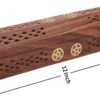 raajsee Beautiful Handmade Wooden Brown Incense Stick Holder Burner Storage Coffin Box - Ash Catcher with Brass Inlay -Home Utilities & Accessories -Meditation -Great Gift for Any Occasion 12x2 inch