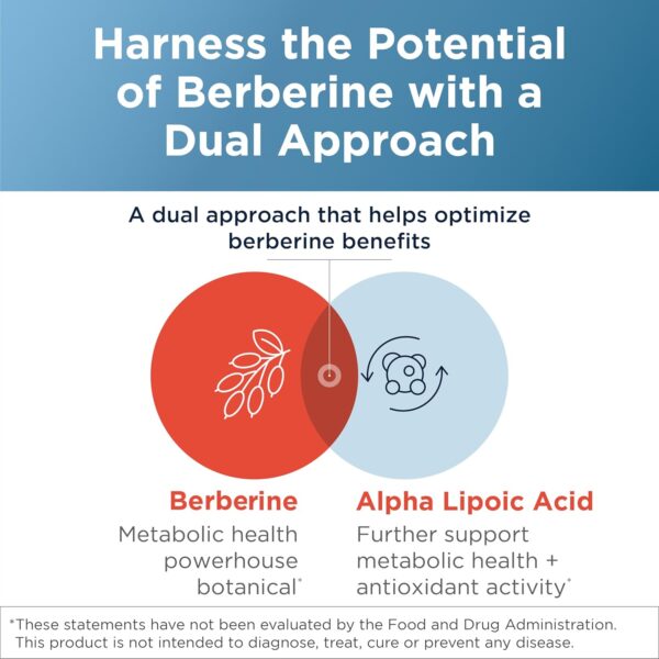 Designs for Health Berberine Synergy - Berberine HCL 400mg + Alpha Lipoic Acid (ALA) for Metabolism, Heart Health + Liver Support - Vegan, Non-GMO Berberine Supplement (60 Capsules)