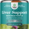 71T9R4QGPyL._AC_SL1500_.jpg Liver Cleanse Detox & Repair 70 Capsules - Herbal Liver Support Milk Thistle Supplement - Silymarin Milk Thistle Supplements with Dandelion Root, Choline, Beetroot & Artichoke Extract