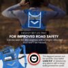 Blue Running Mini Backpack Vest for Men & Women – Reflective with 360° Hi-Viz, Holds Accessories, iPhone, Android, iPad Mini – Lightweight, Adjustable Gear for Fitness, Walking, Cycling, Hiking