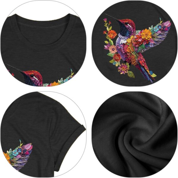 Hummingbird Shirts for Women Vintage Tee Summer Graphics Tee Shirt Floral Tops Womens Loose Life T-Tops