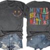 Be Kind Shirt Mental Health Matters Women Tee Kindness Inspirational Teacher Shirts Smile Graphic Tees Tops