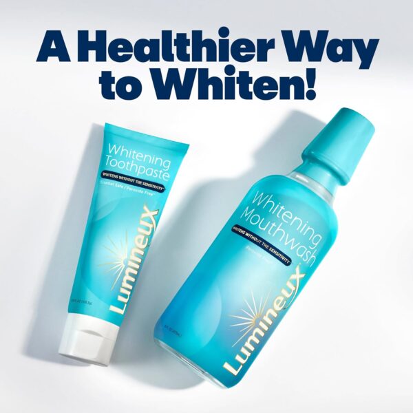 Lumineux Teeth Whitening Mouthwash, 16 Oz. 2 Pack - Peroxide Free - Enamel Safe - Whitening Without The Sensitivity - NO Alcohol, Fluoride & SLS Free