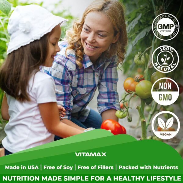 Super Fruit and Vegetable Supplements – Organic Whole Superfood Vitamins & Minerals – 90 Veggie and 90 Fruit Capsules for Women, Men, and Kids - Soy Free – Made in The USA