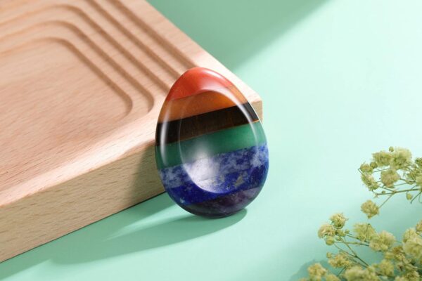 CrystalTears Chakra Worry Stone for Anxiety Healing Crystal Thumb Worry Stones Pocket Palm Stones Stress Relief Reiki Healing Meditation
