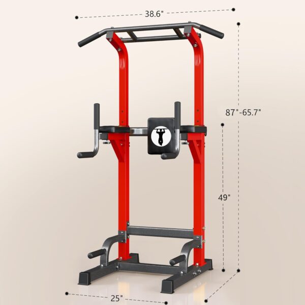 SogesPower Power Tower Pull Up Bar Station Multi-Function Pull Up Bar Stand for Home Gym, Adjustable Height Pull Up Dip Station Dip Bar Strength Training Fitness Equipment,Up to 500LBS
