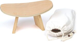 Ergonomic Wooden Meditation Bench for Seiza & Yoga Practice - Natural Portable Kneeling Seat for Travel & Prayer
