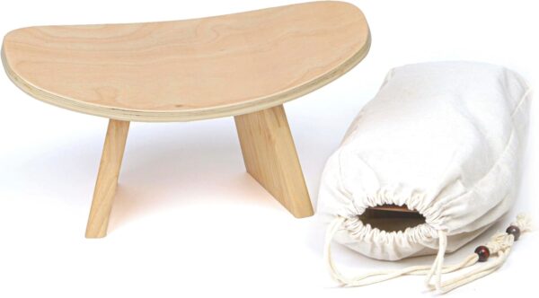 Ergonomic Wooden Meditation Bench for Seiza & Yoga Practice - Natural Portable Kneeling Seat for Travel & Prayer