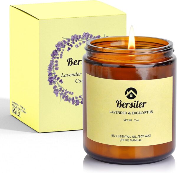 Aromatherapy Candles, Scented Candles, 7OZ Lavender Eucalyptus Candles Stress Relief and Relax for Home & Bedroom Gift for Women Birthday Christmas, Soy Wax Candle